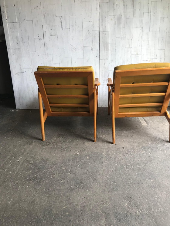 Set of Mid-Century Wooden Lounge Chairs, 1960s – Armchairs, Mid Century Modern (photo 8 of 13)