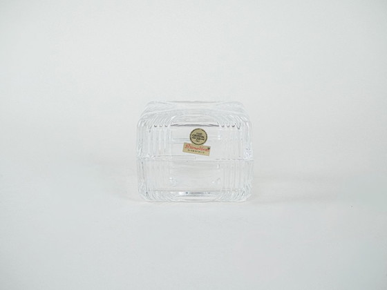 Image 1 of Boîte en cristal, verre au plomb, design italien, années 1970, fabricant : Primavera di Cristallo
