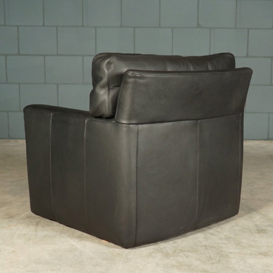 Image 1 of Zona de estar/conjunto de asientos de diseño – cuero negro – Brühl