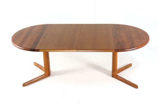 Dänischer massiver Teak 2x ausziehbarer runder Esstisch 'Hurup' Vintage