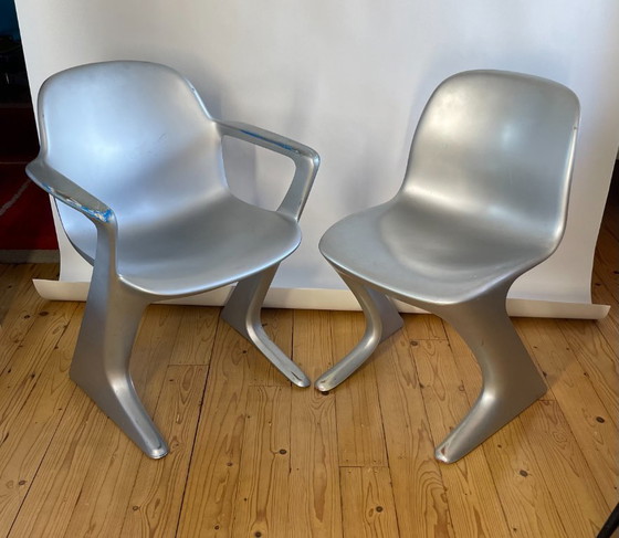 Image 1 of 7x Ernst Moeckl Kangaroo Z Chairs voor Horn Germany 1968