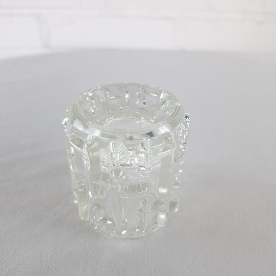 Image 1 of Vintage brutalist waxinelichthouder Sklo Union Rudolfova Vladislav Urban jaren 60/70 glas