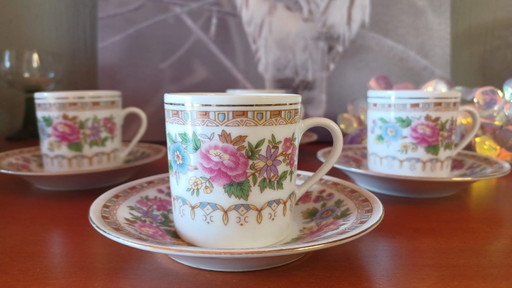 Tazzine da caffè espresso vintage in porcellana di Jingdezhen - Set completo di 4