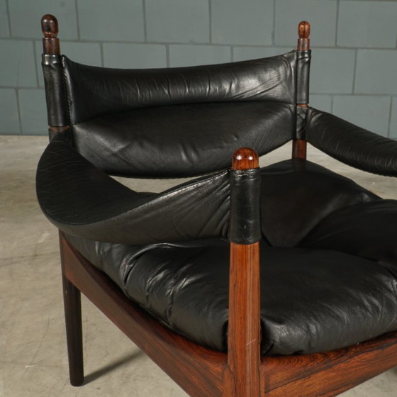 Poltrona lounge 'Modus' di Kristian Vedel - Søren Willadsen - anni '60 – Poltrone, Leather, Wood, Vintage (photo 12 of 14)