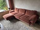 Divano retrò HKliving a 4,5 posti con pouf