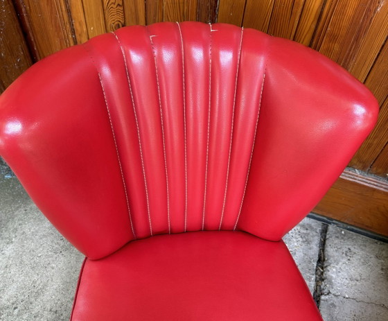 Set of Mid-Century Sky Red Cocktail Chairs, 1950s – Armchairs, Mid Century Modern (photo 2 of 7)