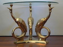 Table Vintage Hollywood Regency Peacock Peacock Brass Table
