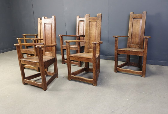 Image 1 of Vintage church chairs, set of 6 - 1950s