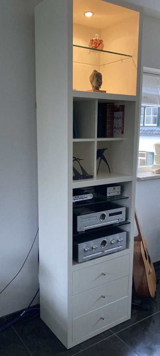 Image 1 of Custom-made audio cabinet, spray-painted MDF