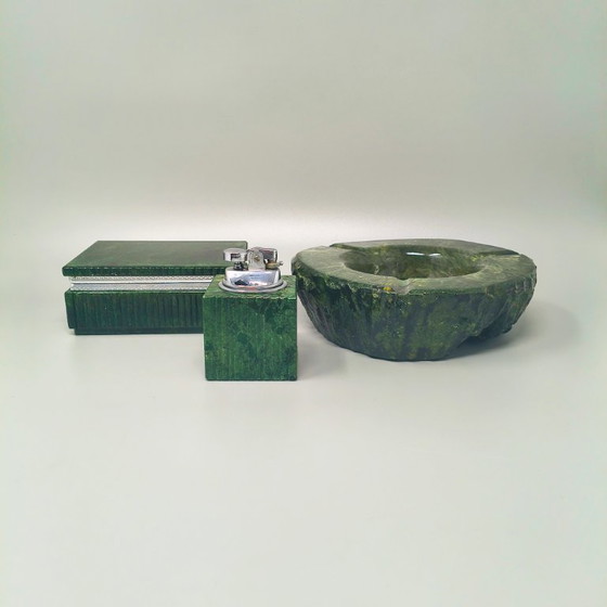 Image 1 of Ensemble à fumer vert albâtre des années 1960, par Romano Bianchi, fait main