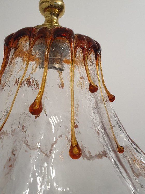 Image 1 of Murano Mazzega plafondlamp, vintage lamp van Murano-glas, hanglamp uit de jaren 70, Italië