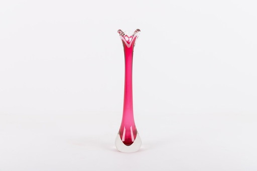 Glass vase by Paul Kedelv for Flygsfors, Sweden 1950’s