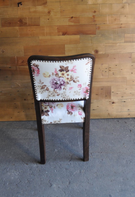 Art Deco Wood and Velvet Dining Chair, 1930s (photo 5 of 7)