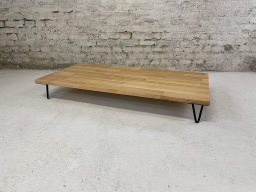 Japandi coffee table made from reclaimed wood