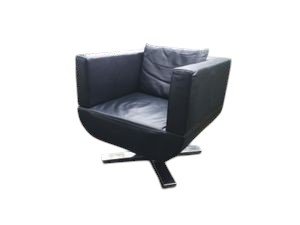 Jori Chillap Sessel – Red Dot Award, schwarzes Leder, Top Zustand
