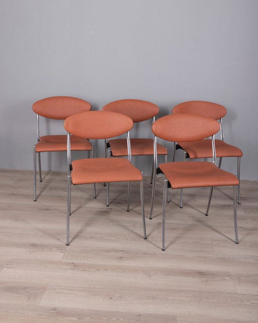 Set of 5 vintage 1980s "Coro" chairs designed by Luigi Origlia for Origlia Italy 