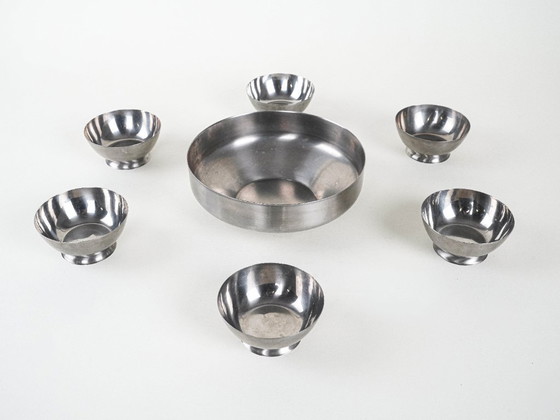 Image 1 of Set di ciotole in acciaio inox, design italiano, anni '80, prodotto in Italia.