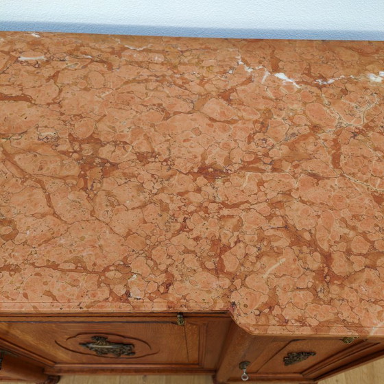 Image 1 of Antique vintage sideboard chest of drawers bathroom vanity with marble top