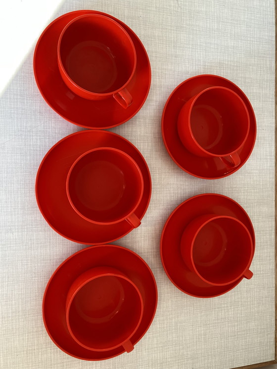 Image 1 of Set of 5 Mepal soup bowls and matching plates