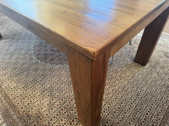 Image 1 of Massief eiken eettafel (verlengbaar) 