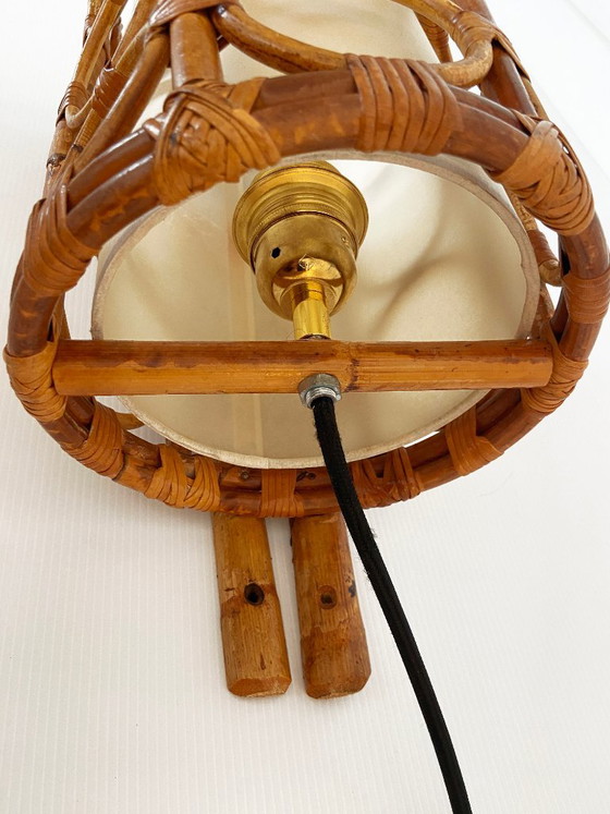 Mid-Century Rotan Wandlampen — Louis Sognot Stijl – Rattan (photo 10 of 22)