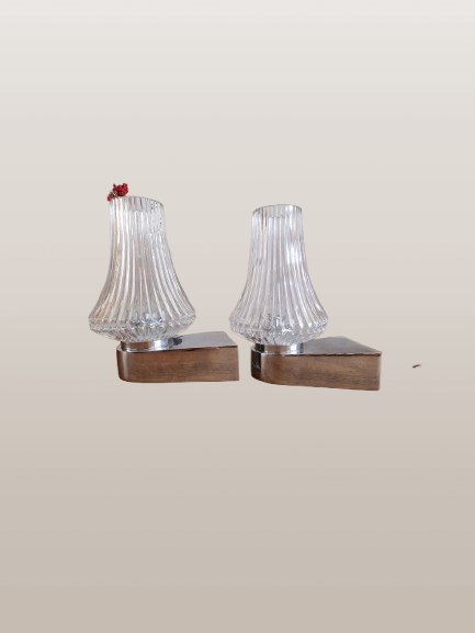 Due lampade da parete vintage Leuco – Applique, Glass, Metal (photo 3 of 6)