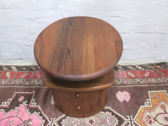 Solid Teak Oval Coffee Table With Swivel Top By Silkeborg, Denmark, 1960s – Wood (photo 10 of 10)