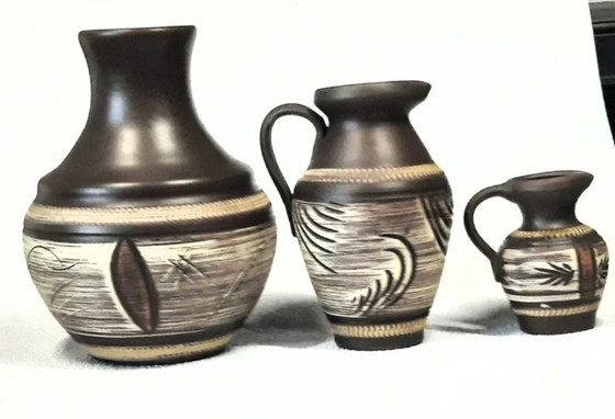 Image 1 of Beautiful Trio of West German Vases by Eckhardt & Engler (1950s-1960s)