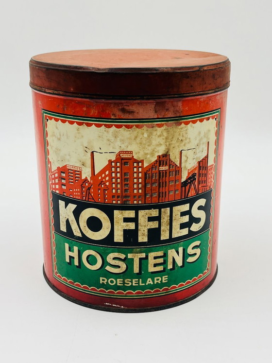 Lata antigua de café Koffies Hostens en metal litografiado. – Accesorios de cocina (photo 2 of 8)