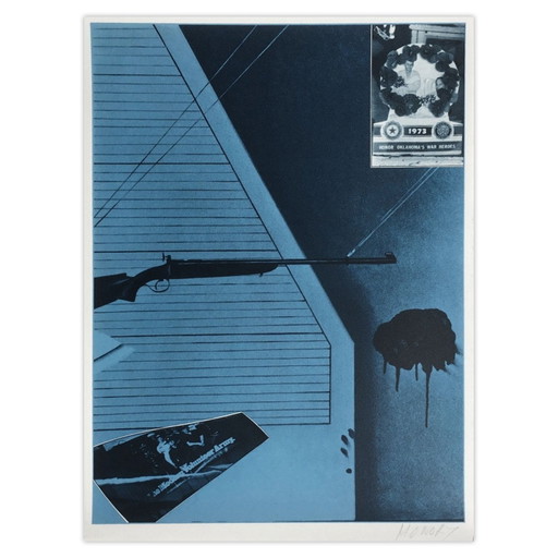 Jacques Monory Signed Screenprint Bicentenaire Kit - USA 76 - 09 (Honor Oklahoma – lithos zeefdrukken, Paper (photo 2 of 5)