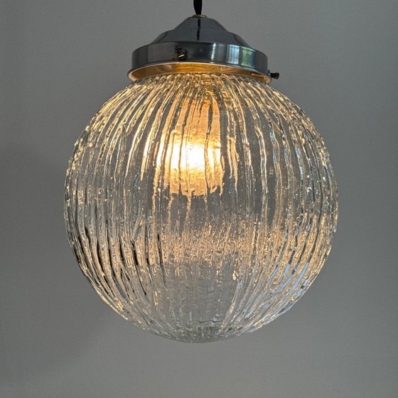 Image 1 of Lampada a sospensione vintage XL in stile Art Déco antico.