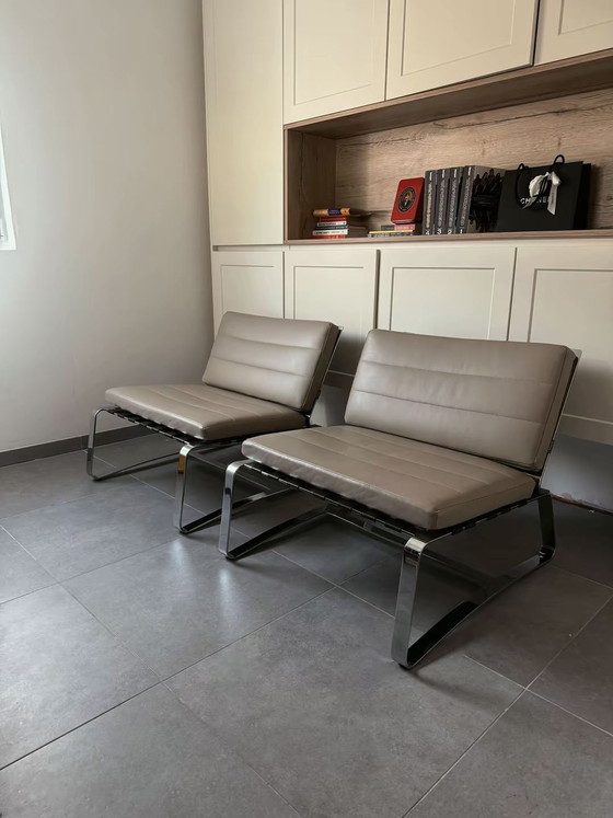 Image 1 of 2x Fauteuils de salon matelassés Minotti Delaunay