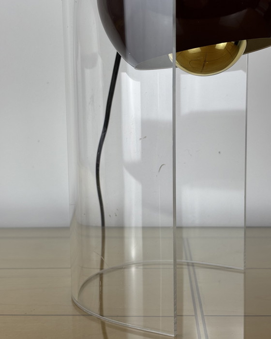 Image 1 of Vintage Eyeball Lamp 1970s Space Age Sputnik design 70s Brown Spot Light with Acrylic Stand Mid Century Modern Industrial Design