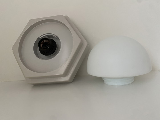 Image 1 of Bellissima lampada da soffitto dal design vintage Herda Hexagon, lampada da soffitto anni '80 - lampada da soffitto.