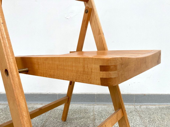 Image 1 of 4 sedie pieghevoli vintage in legno di faggio anni '70