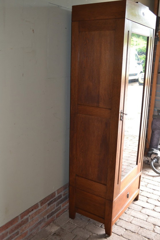 Image 1 of Antique oak wood Art Deco display case, bookcase.