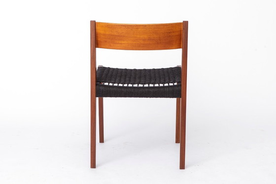 Image 1 of Vintage Poul Cadovius Chair “Pia” for Cado, Danish Teak Chair 1960s, Black Danish Cord Seat, Mid Century Modern