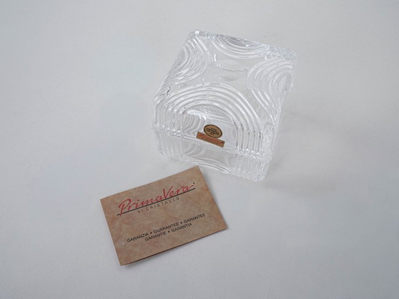 Image 1 of Boîte en cristal, verre au plomb, design italien, années 1970, fabricant : Primavera di Cristallo