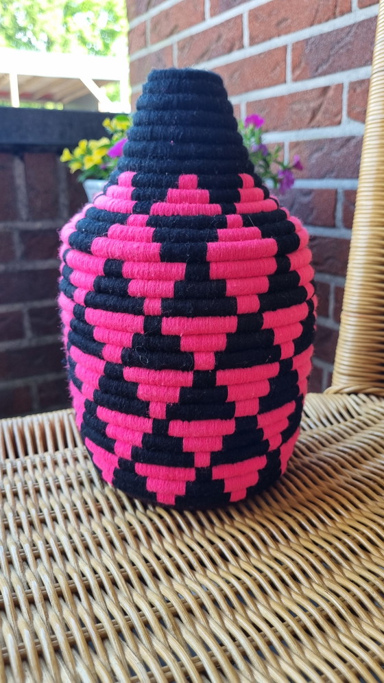 Image 1 of Wollen decoratie manden, opberg manden divers kleuren 