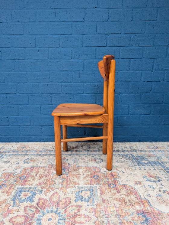 Image 1 of Vintage grenen eettafel met vier stoelen, jaren 70