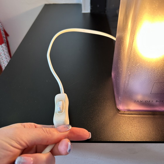 Image 1 of Lampada da tavolo vintage Jan des Bouvrie 'Ice Cubic' – Viola satinato