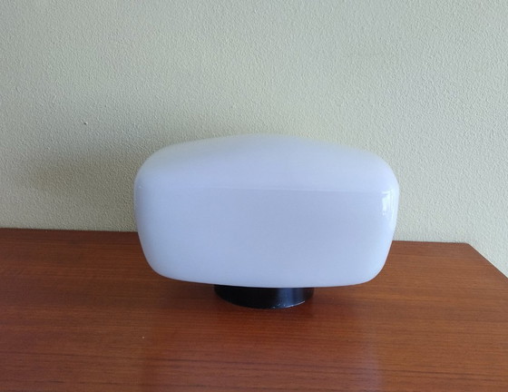 Plafoniera Vetro Opale con Base in Bachelite - Vintage – Plafoniere (photo 5 of 7)