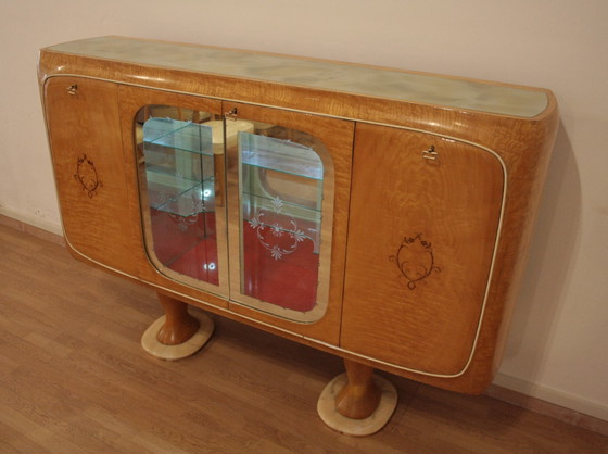 Image 1 of Vittorio Dassi Mid Century Modern Bar Sideboard | Vintage Wooden Furniture for Dining Room 1950