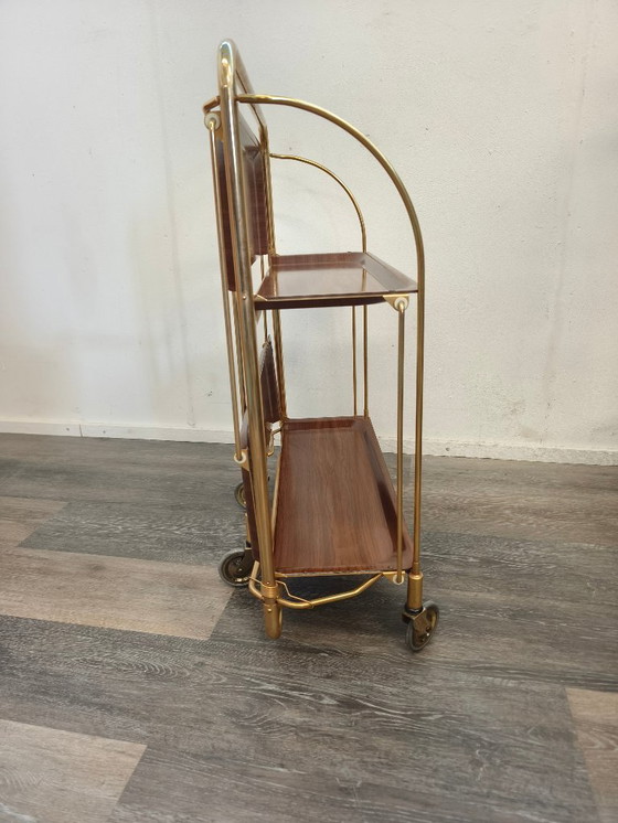 Image 1 of Mesa de comedor de los años 60, carrito auxiliar, fabricante Gerlinol
