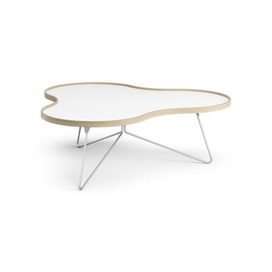 Image 1 of Swedese Flower Coffee Table 90x84 and 114x107 White/Oak/Chrome