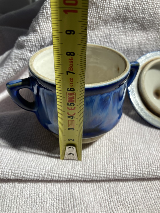 Image 1 of Vintage tweedelige theepot van steengoed van Alphonse Mouton