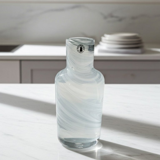 Art glass vase in a swirl design,by Iina Vuorivirta for IKEA
