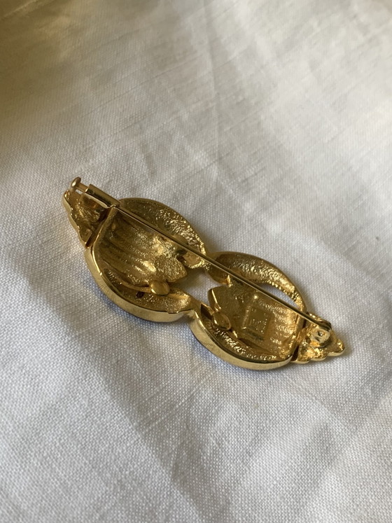 Broche-Pendentif Vintage GUY LAROCHE Signée - Plaqué Or et Émail Aubergine - (7x3 cm) – Cadeaux, Other (photo 7 of 9)