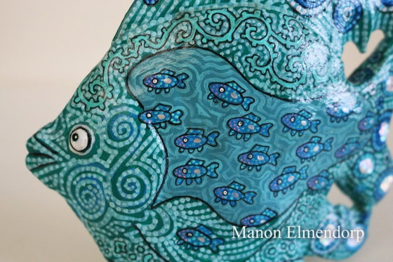 Image 1 of Unique Hand-Painted Tropical Fish Figurine Signed