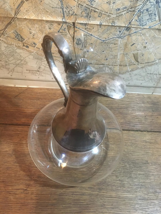 Brocca in vetro e metallo argentato – Bicchieri e caraffe, Glass, Vintage (photo 7 of 8)